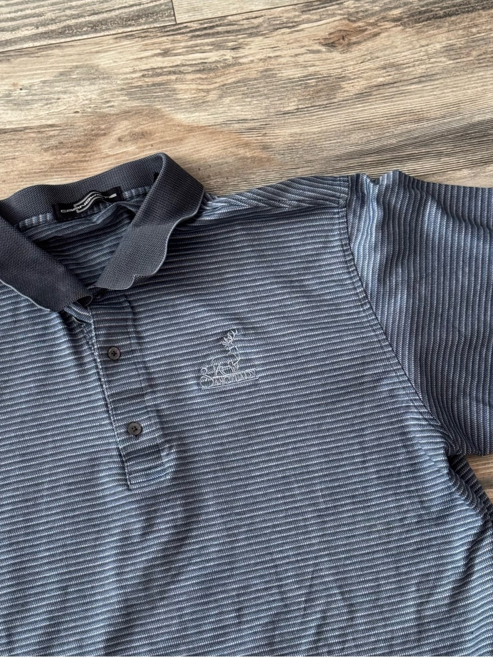 Carnoustie Golf Polo Sanctuary Golf Course logo XXL Gray and Blue